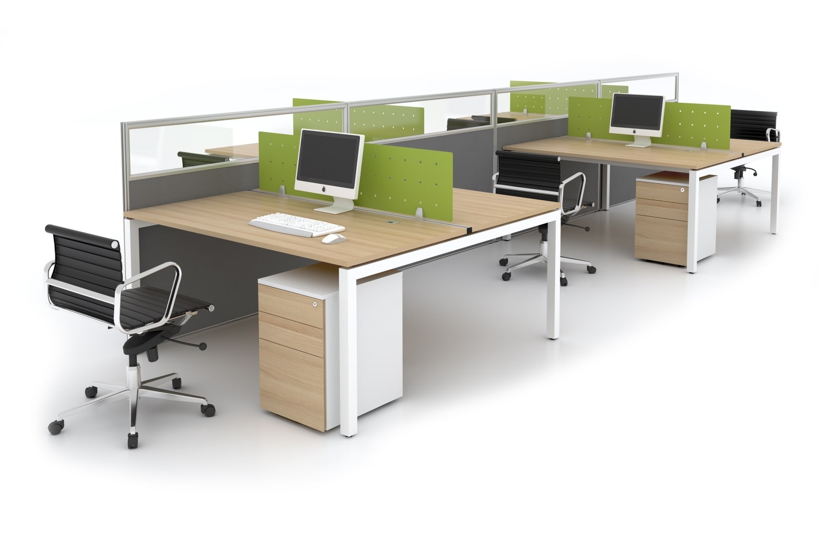 Chọn mẫu cụm bàn làm việc 8 người có vách ngăn đẹp cho văn phòng